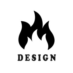 Simple fire and flame logo vector