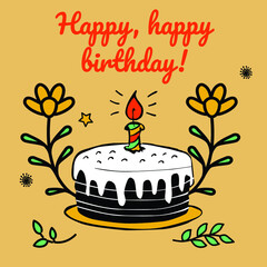 birthday cake with candles happy birthday wish