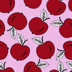 seamless pattern background with apples