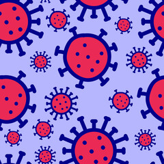 seamless pattern with corona virus