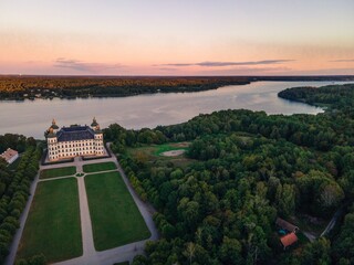Skokloster Castle at Sunset by Drone in Sweden