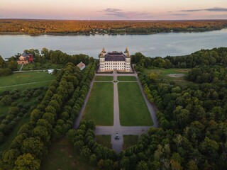Skokloster Castle at Sunset by Drone in Sweden