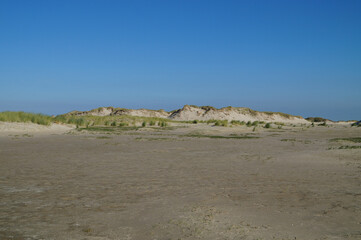 White sand dunes of Norderney Island on the North Sea in Germany	