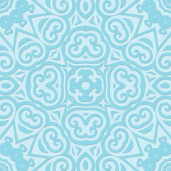 Floral seamless pattern with Mandala.Ethnic tiled ornament. Geometric print design. Vintage repeated background texture.Ceramic tiles texture.