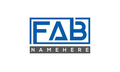 FAB creative three letters logo