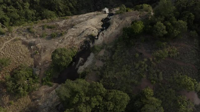Aerial views of Diyaluma waterfall in Sri Lanka
