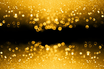 Gold black glitter birthday banner or 50 anniversary background invitation