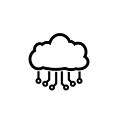 Cloud storage icon isolated on white background