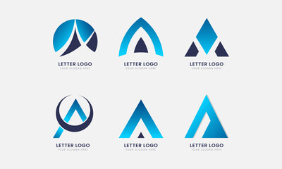 Collection of letter A logo design templates