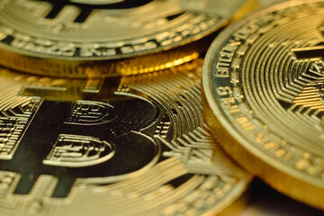 Golden cryptocurrency bitcoin.