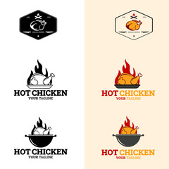 Hot Spicy Chicken Logo Design, Design element for poster, emblem, sign, Vector illustration
