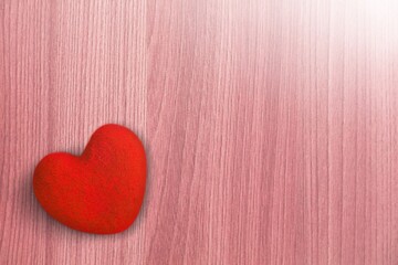 Red handmade heart on the background, cute valentine dough. Play dough