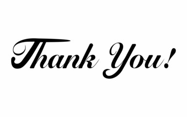 Thank You text on white background 
