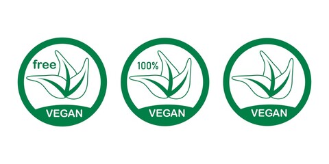 Vegan vector set icon.
