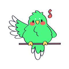 Isolated cute bird on a branch Vector illustration
