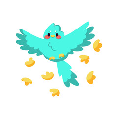 Isolated cute and colored bird Vector illustration