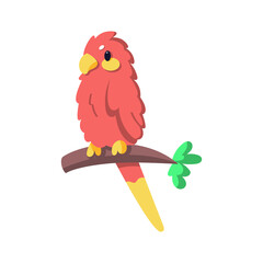 Isolated cute bird on a branch Vector illustration