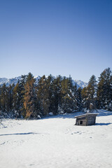 hut in the snow