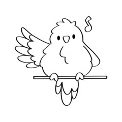 Isolated cute bird on a branch Vector illustration