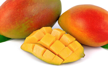 Fresh mango fruit on white background