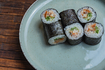 Japanese sushi - fast food. Asian traditional snack