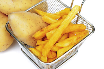 Potato fry or french fries isolated on white  background