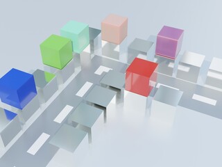 街と道路の抽象的3dイラスト