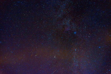 Milky Way in starry sky with nebulae and galaxies. Background with stars and space