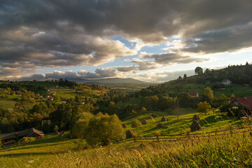Naklejka premium Beautiful Carpathian landscape National Park. Carpathian, Ukraine, Europe. Beauty world.