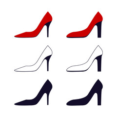 women's shoes with high heels vector