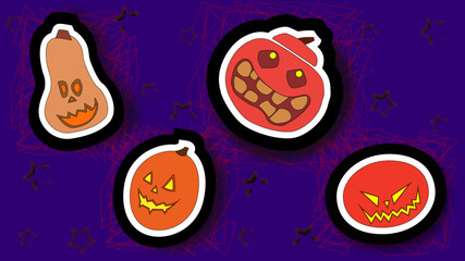 Halloween pumpkin stickers