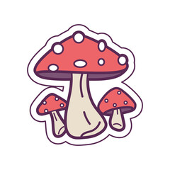 Isolated cute halloween mushroom icon Vector illustration