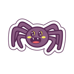 Isolated cute halloween spider icon Vector illustration