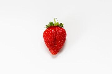 Red strawberry, arranged on a white background.