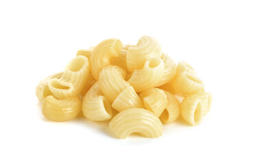 Macaroni pasta on white background