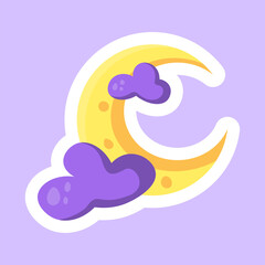 Isolated cute halloween moon icon Vector illustration