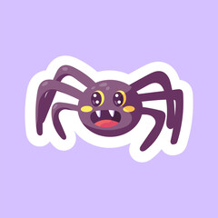 Isolated cute halloween spider icon Vector illustration