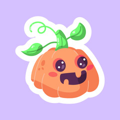 Isolated cute halloween pumpkin icon Vector illustration