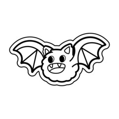 Isolated cute halloween bat icon Vector illustration