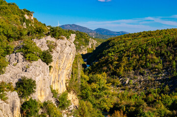 landscape with blue sky