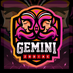 Naklejka na ściany i meble Gemini zodiac mascot. esport logo design
