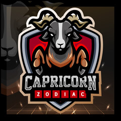 Capricorn zodiac mascot. esport logo design