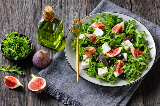 Rocket Figs Feta And Black Olive Salad