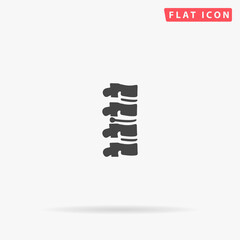 Herniated intervertebral disc flat vector icon. Hand drawn style design illustrations