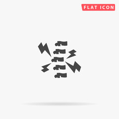 Backache, Back pain flat vector icon. Hand drawn style design illustrations