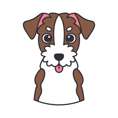 Isolated cute avatar of an airedale terrier dog breed Vector illustration