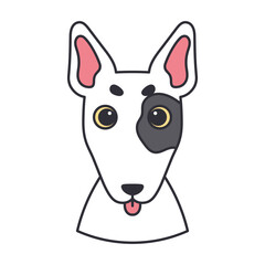 Isolated cute avatar of a bull terrier dog breed Vector illustration