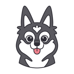 Isolated cute avatar of a husky dog breed Vector illustration