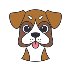 Isolated cute avatar of a boxer dog breed Vector illustration