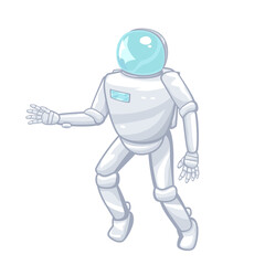 Cartoon astronaut character isolated on white background.